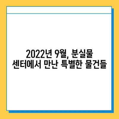 2022년 9월 5주차 분실물센터 일기| 잊혀진 물건들의 이야기 | 분실물, 센터, 일기, 2022년 9월