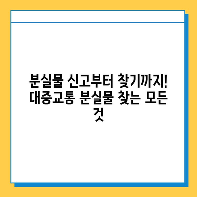 대중교통에 내린 물건 찾기 101| 놓치지 않고 찾는 꿀팁 | 분실물, 대중교통, 찾기, 방법, 팁