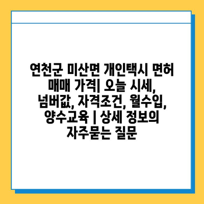 연천군 미산면 개인택시 면허 매매 가격| 오늘 시세, 넘버값, 자격조건, 월수입, 양수교육 | 상세 정보