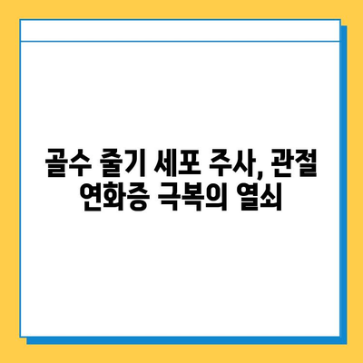 관절 연화증 극복의 희망, 골수 줄기 세포 주사의 가능성 | 관절 연화증 치료, 줄기 세포 치료, 재생 의학