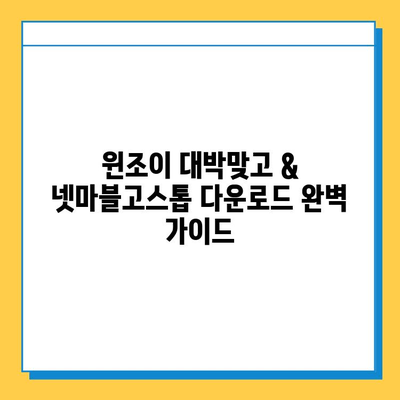 윈조이 대박맞고 & 넷마블고스톱 다운로드 완벽 가이드 | 꿀팁,  최신 버전,  설치 방법