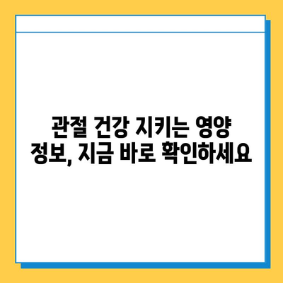 연골 건강 지키는 숨겨진 영양소| 연골 강화 영양의 힘 | 관절 건강, 영양 정보, 건강 관리 팁