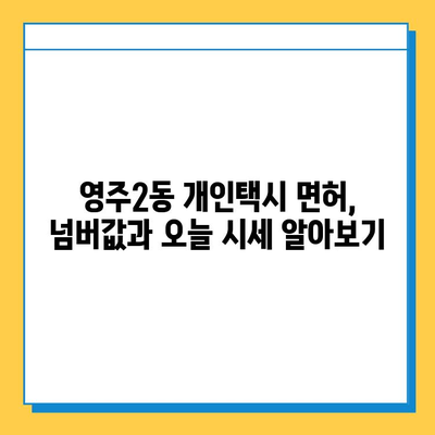 부산 영주2동 개인택시 면허 매매 가격| 오늘 시세, 넘버값, 자격조건, 월수입, 양수교육 | 상세 정보