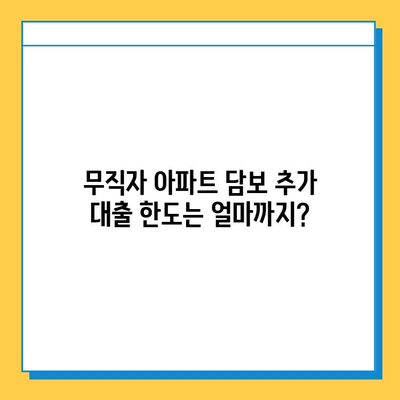 아파트 담보 추가대출| 무직자도 가능할까요? 성공 사례와 한도 총정리 | 무직자 대출, 담보 대출, 추가 대출, 대출 조건