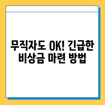 긴급한 구직자를 위한 비상금 마련| 무직자 대출 정보 총정리 | 비상금, 대출, 무직자, 신용대출, 급전