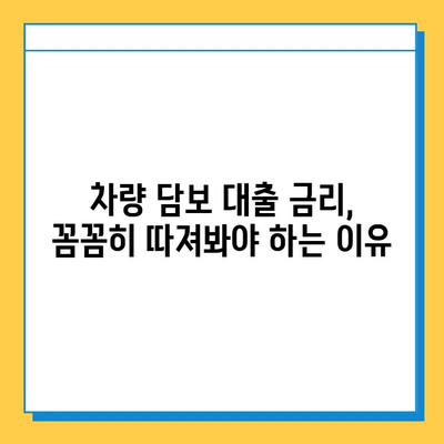 무직자 차량담보대출 한도 & 금리 완벽 분석| 필요 서류 & 주의 사항 | 대출, 자동차 담보, 금융 정보