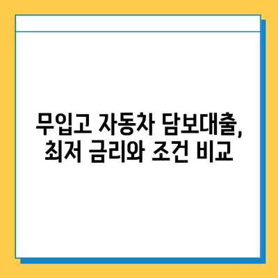 무입고 자동차 담보대출, 최저 금리와 조건 비교 | 자동차 담보대출, 무입고, 금리 비교, 대출 조건