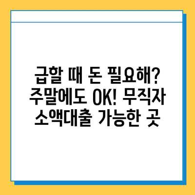 휴일 신청 가능한 무직자 소액 대출| 급한 돈 필요할 때, 어디서? | 소액대출, 비상금, 당일대출, 무직자대출, 휴일대출