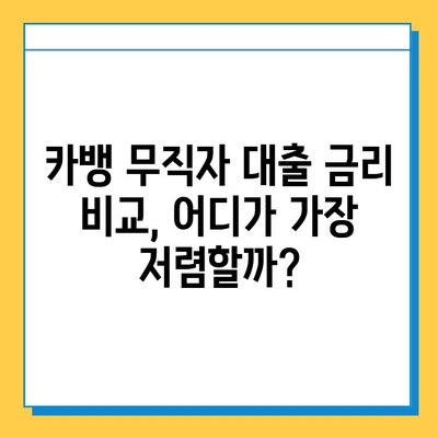 카뱅 무직자 대출 금리 비교| 최저금리 찾는 꿀팁 | 카카오뱅크, 무직자 대출, 금리 비교, 대출 조건