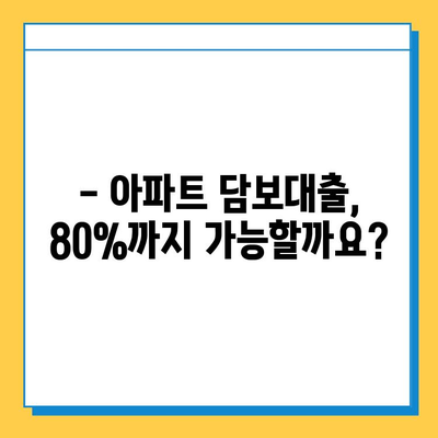 아파트 담보대출 80%까지 가능할까요? 무직자도? | 담보대출, 비율, 무직자, 조건, 주택담보대출