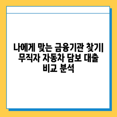 무직자 자동차 담보대출| 금융 기관별 비교 분석 & 신청 가이드 | 무직자 대출, 자동차 담보 대출, 금융 상품 비교