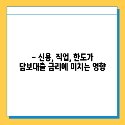 주부 아파트 담보 대출| 신용, 직업, 한도별 차이점 완벽 분석 | 주택담보대출, 대출조건, 금리 비교