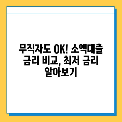 KB 국민은행 무직자 소액대출 금리 비교| 낮은 금리 찾는 꿀팁 | 무직자 대출, 소액대출, 금리 비교, 대출 조건