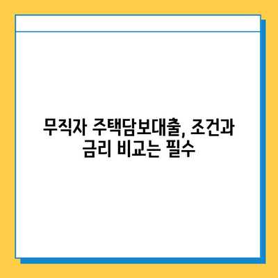 무직자 주택담보 대출, 높은 한도와 금리 받는 방법| 성공적인 대출 전략 가이드 | 주택담보대출, 무직자, 대출 조건, 금리 비교