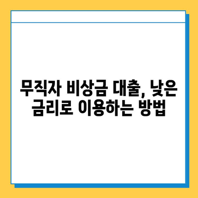 무직자 비상금 대출 완벽 가이드| 조건, 한도, 금리, 진행 방법 | 비상금 마련, 대출 정보, 신용대출