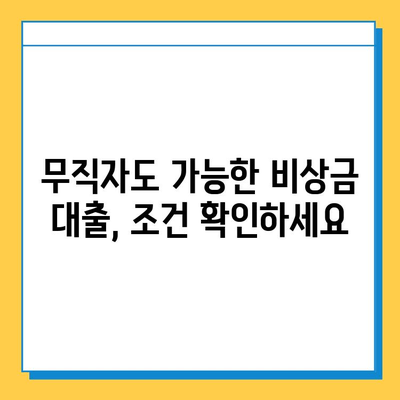 무직자 비상금 대출, 자격부터 신청까지 완벽 정리 | 조건, 한도, 필요서류, 주의사항