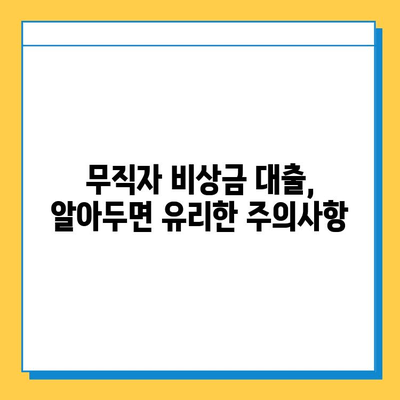 무직자 비상금 대출, 자격부터 신청까지 완벽 정리 | 조건, 한도, 필요서류, 주의사항