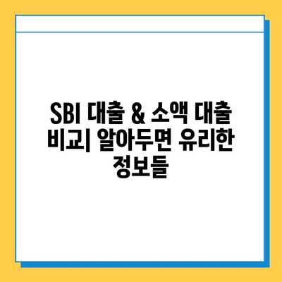 SBI 대출 & 소액 대출 비교| 신용점수, 한도, 금리 정보 총정리 | 대출 상품, 금융 정보, 신용대출