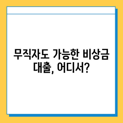 무직자 비상금 대출, 어디서 받아야 금리가 가장 낮을까? | 비교분석, 추천, 금리 정보