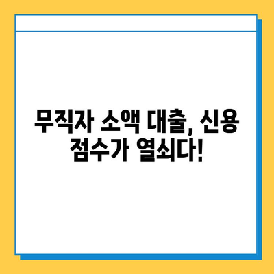 무직자 소액 대출 신청, 신용 점수로 성공 가능할까요? | 무직자 대출, 신용 점수, 대출 성공 전략