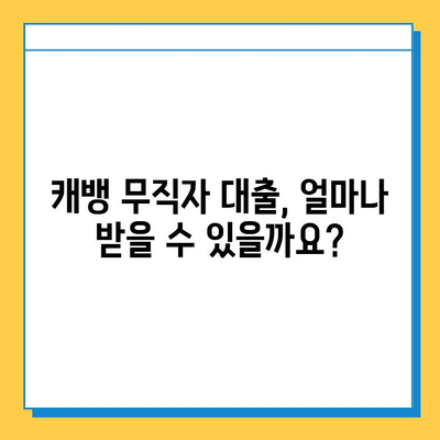 캐뱅 무직자 대출 한도 & 금리 상세 안내 | 무직자 대출 조건, 신청 방법, 필요 서류