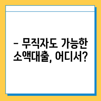 무직자 소액대출 신청, 어떻게 해야 할까요? | 한도, 금리, 신청 방법 총정리