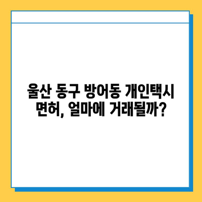 울산 동구 방어동 개인택시 면허 매매 가격| 오늘 시세 & 넘버값, 자격조건, 월수입, 양수교육 | 핵심 정보 총정리