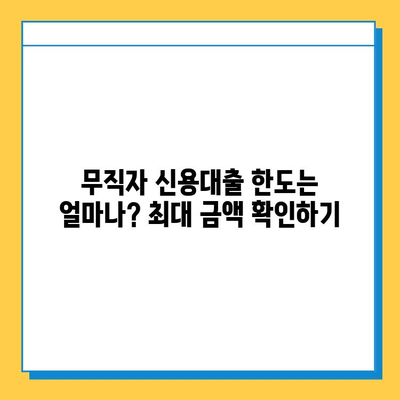 무직자 신용대출, 조건부터 한도, 안전한 곳까지 완벽 가이드 | 무직자 대출, 신용대출, 대출 조건, 대출 한도, 금리 비교