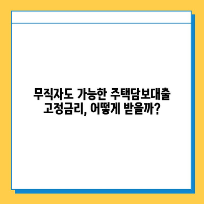 무직자도 가능한 주택담보대출 고정금리 신청 조건 완벽 가이드 | 주택담보대출, 고정금리, 무직자, 신청 조건, 대출 정보