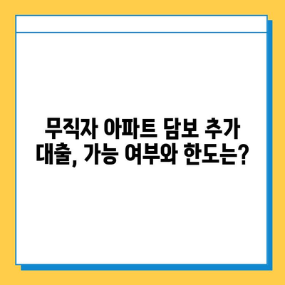 무직자 아파트 담보 추가 대출 최저 금리 찾기| 조건별 비교 분석 및 대출 가능 여부 확인 | 무직자, 아파트 담보 대출, 저금리 대출, 대출 조건