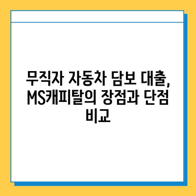 무직자 자동차 담보 대출 MS캐피탈 최저 금리 비교 분석 | 무직자, 자동차 담보, 대출 금리, MS캐피탈