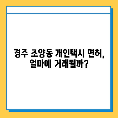 경주 조양동 개인택시 면허 매매 시세| 오늘 가격, 넘버값, 자격조건, 월수입, 양수교육 | 상세 가이드