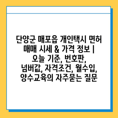 단양군 매포읍 개인택시 면허 매매 시세 & 가격 정보 | 오늘 기준, 번호판, 넘버값, 자격조건, 월수입, 양수교육