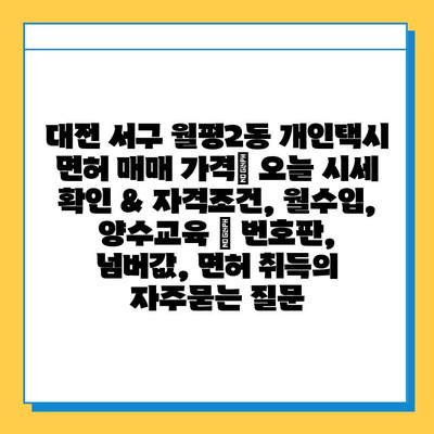 대전 서구 월평2동 개인택시 면허 매매 가격| 오늘 시세 확인 & 자격조건, 월수입, 양수교육 | 번호판, 넘버값, 면허 취득