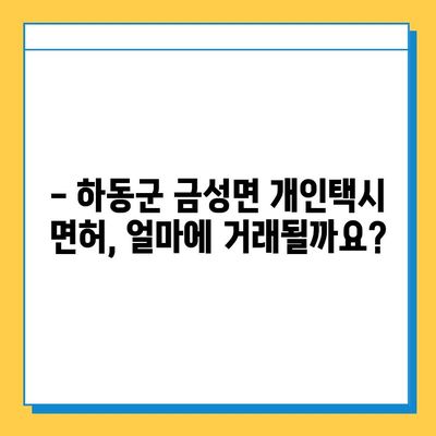 하동군 금성면 개인택시 면허 매매 가격 & 자격조건 | 오늘 시세, 번호판 값, 월수입, 양수 교육