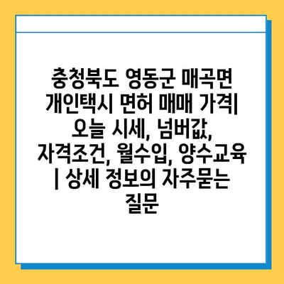 충청북도 영동군 매곡면 개인택시 면허 매매 가격| 오늘 시세, 넘버값, 자격조건, 월수입, 양수교육 | 상세 정보