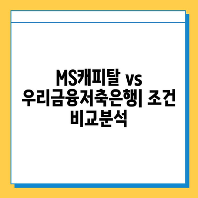 무직자 자동차 담보대출 금리 비교| MS캐피탈 vs 우리금융저축은행 |  무직자 대출, 자동차 담보대출, 금리 비교, 대출 조건