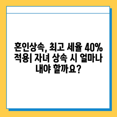 혼인상속 최고 세율 40%, 자녀 공제 5억원으로 변경 | 상속세법 개정, 상속 재산 계산, 상속세 절세 팁