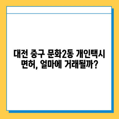 대전 중구 문화2동 개인택시 면허 매매| 오늘 시세, 넘버값, 자격조건, 월수입, 양수교육  | 상세 정보 & 가이드