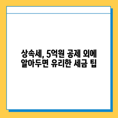 5억원 상향된 상속세 자녀 공제, 얼마나 유리해졌을까? | 상속세 계산, 절세 전략, 세금 팁