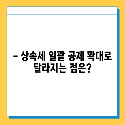 상속세 일괄 공제 확대! 5억에서 10억으로, 개정 내용 총정리 | 상속세, 세금, 재산, 가이드