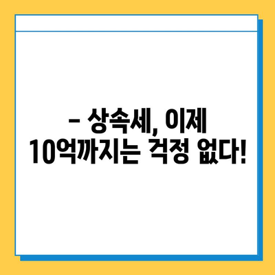 상속세 일괄 공제 확대! 5억에서 10억으로, 개정 내용 총정리 | 상속세, 세금, 재산, 가이드