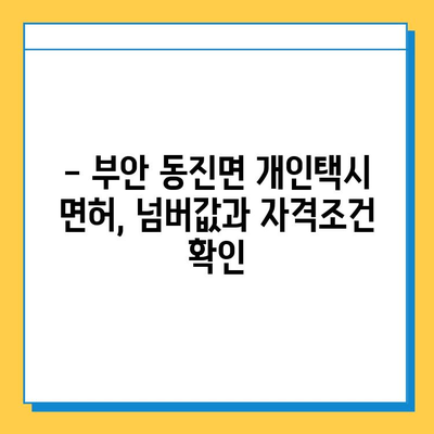 전라북도 부안군 동진면 개인택시 면허 매매 가격| 오늘 시세, 넘버값, 자격조건, 월수입, 양수교육 | 상세 정보 및 가이드