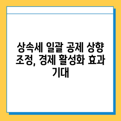 상속세 일괄 공제 상향 조정 요구| 5억에서 10억으로? | 상속세, 재산세, 세금 개편, 경제 정책