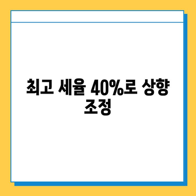 20년 만의 상속세 개편| 최고 세율 40%, 자녀 공제 5억 조정 | 상속세, 개편, 세율, 공제, 변화