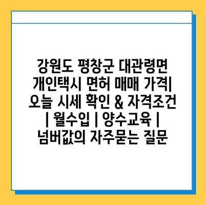 강원도 평창군 대관령면 개인택시 면허 매매 가격| 오늘 시세 확인 & 자격조건 | 월수입 | 양수교육 | 넘버값