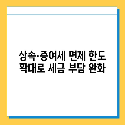 2023년 상속·증여세 개정안 총정리| 면제 한도 확대, 세금 부담 완화 | 상속세, 증여세, 개정, 핵심 내용, 변화