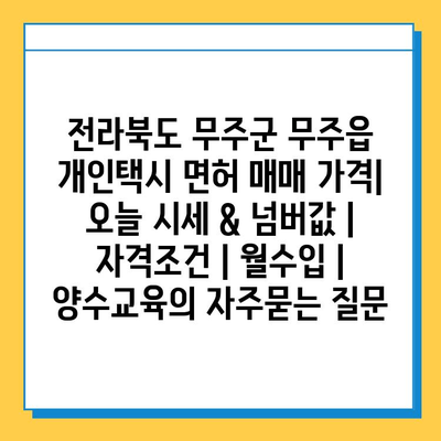 전라북도 무주군 무주읍 개인택시 면허 매매 가격| 오늘 시세 & 넘버값 | 자격조건 | 월수입 | 양수교육