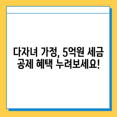 자녀 공제 1인당 5억원| 다자녀 가구, 대박 기회 잡는 방법 | 세금 혜택, 양육 지원, 다자녀 가정, 교육 지원