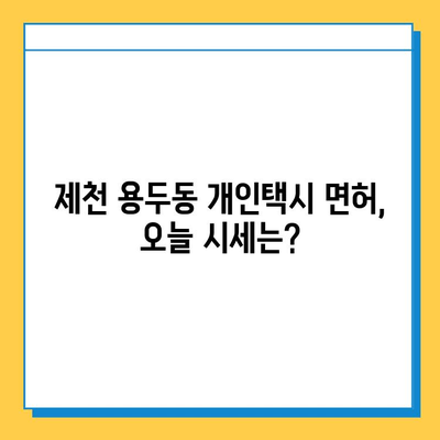 제천 용두동 개인택시 면허 매매 가격| 오늘 시세 확인 & 자격조건 | 월수입 | 양수교육